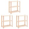 vidaXL &Eacute;tag&egrave;res de rangement &agrave; 3 niveaux 3 pcs 80x38x90 cm Pin 150 kg