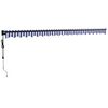 vidaXL Auvent r&eacute;tractable automatique bleu et blanc 5x3 m