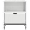 vidaXL Cabinet de chevet avec tiroir Blanc brillant 49 x 36 x 61 cm