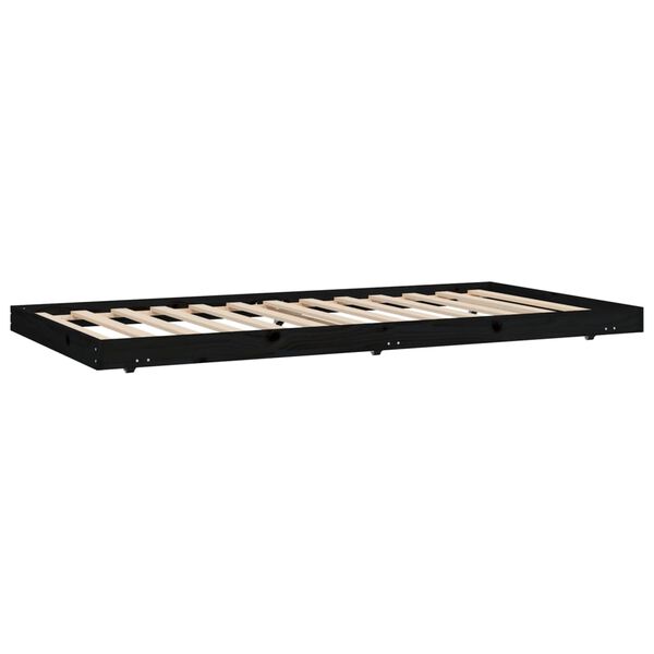 vidaXL Cadre de lit sans matelas noir 80x200 cm bois massif de pin