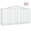 vidaXL Paniers &agrave; gabions arqu&eacute;s 14 pcs 200x50x100/120 cm fer galvanis&eacute;