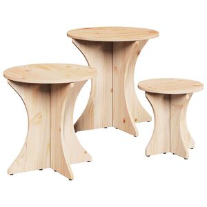 vidaXL Table basse 3 pcs Naturel
