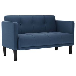 vidaXL Canap&eacute; deux places bleu 111 cm en tissu