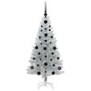 vidaXL Sapin de No&euml;l avec 150 LED avec support Argent 120 cm PET
