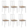 vidaXL Chaises &agrave; manger avec coussins lot de 6 blanc bois solide