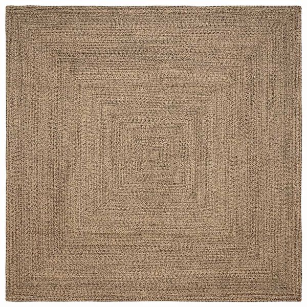 vidaXL Tapis de surface Carr&eacute; Naturel et Noir 240 x 240 cm Jute