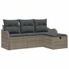 vidaXL Ensemble de canap&eacute; de jardin avec coussin 4 pcs Gris Poly rotin