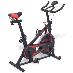 vidaXL V&eacute;lo d'appartement avec capteurs de pouls Noir et rouge