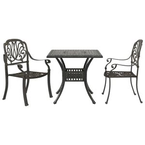 vidaXL Ensemble de bistrot 3 pcs bronze aluminium coul&eacute;