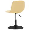 vidaXL Chaises pivotantes &agrave; manger lot de 4 cr&egrave;me velours