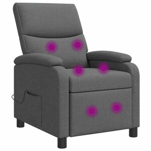 vidaXL Fauteuil de massage inclinable Gris fonc&eacute; Tissu