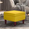 vidaXL Tabouret avec pieds en bois Jaune Velours