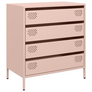 vidaXL Buffet rose 68x39x73,5 cm acier lamin&eacute; &agrave; froid