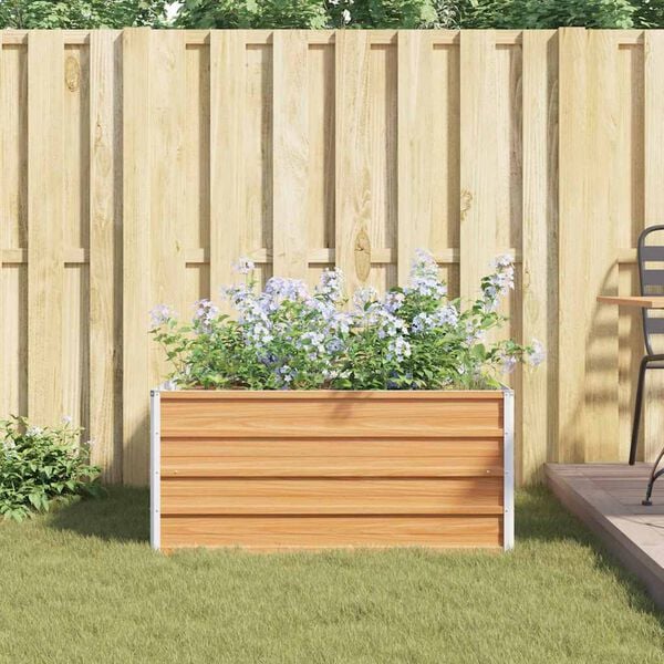 vidaXL Jardinière surélevée Marron Clair 100 x 100 x 45 cm