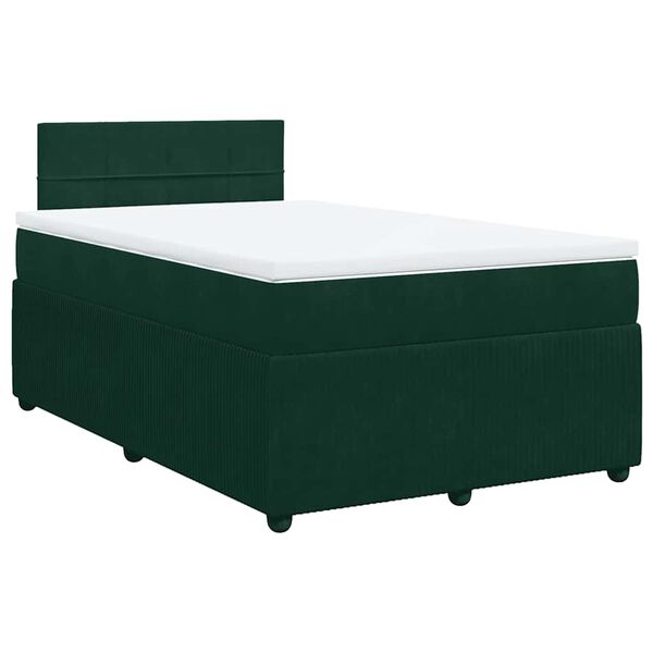 vidaXL Sommier &agrave; lattes de lit et matelas Vert fonc&eacute; 120x200cm Velours