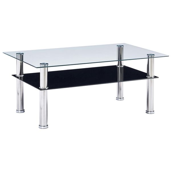 vidaXL Table basse Noir 100x60x42 cm Verre tremp&eacute;