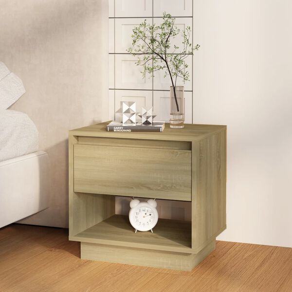 vidaXL Table de chevet Chêne sonoma 45x34x44 cm bois d'ingénierie
