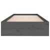 vidaXL Cadre de lit sans matelas gris bois massif 75x190 cm