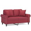 vidaXL Canap&eacute; 2 places avec oreillers bordeaux 120 cm similicuir