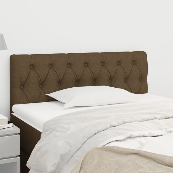 vidaXL T&ecirc;te de lit Marron Fonc&eacute; 90x7x78/88 cm Tissu