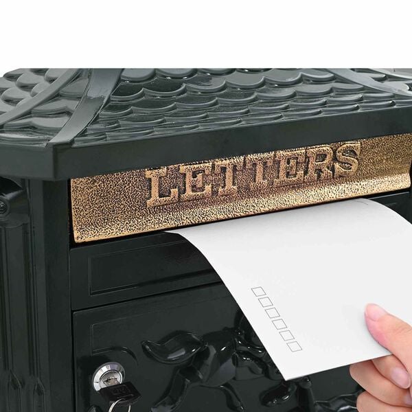 vidaXL Boîte aux lettres murale avec stockage Vert 40,5 x 15,5 x 44 cm