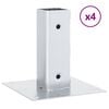 vidaXL Bases de poteau carr&eacute;es 4 pcs argent 51x51 mm acier galvanis&eacute;