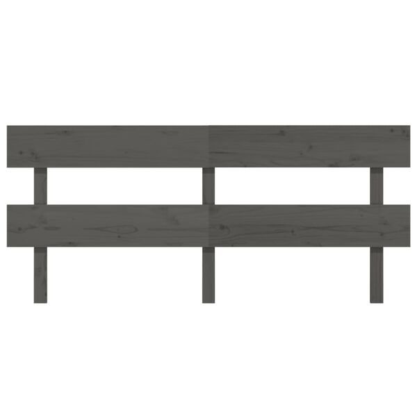 vidaXL T&ecirc;te de lit Gris 204x3x81 cm Bois massif de pin