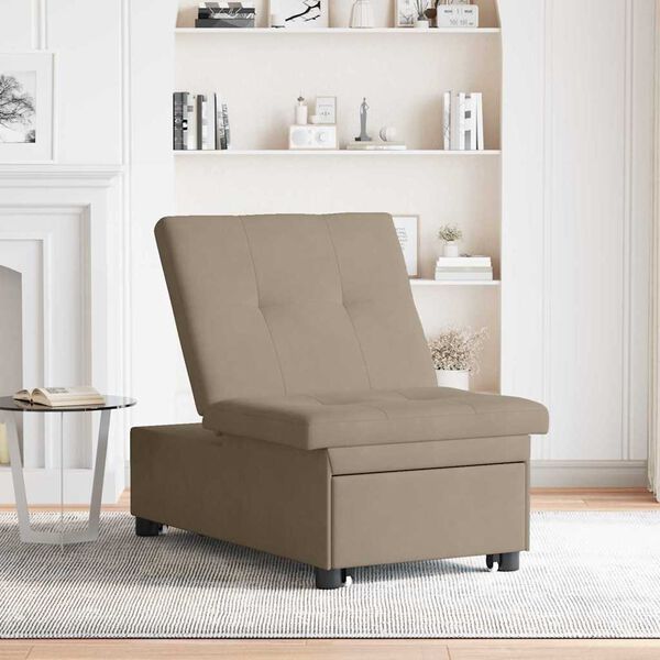 vidaXL Canap&eacute;-Lit Taupe 194 x 67 x 82 cm Microfibre
