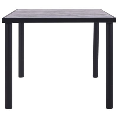vidaXL Table de salle à manger Noir et gris béton 200x100x75 cm MDF