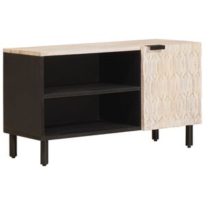 vidaXL Meuble TV avec stockage Finition Lavage Blanc 80 x 33 x 46 cm