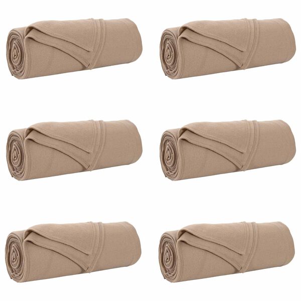 vidaXL Couvertures &agrave; jeter 6 pcs Camel 350 x 270 cm Toison