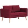 vidaXL Canap&eacute; &agrave; 2 places tissu rouge bordeaux