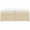 vidaXL Sommier &agrave; lattes de lit avec matelas Cr&egrave;me 200x200 cm Tissu