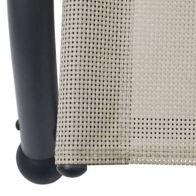 vidaXL Chaise longue double avec auvent textilène crème