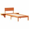 vidaXL Cadre de lit avec tête de lit Brun cire 75 x 190 cm Pin massif