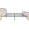 vidaXL Cadre de lit sans matelas m&eacute;tal bois de ch&ecirc;ne massif 200x200 cm
