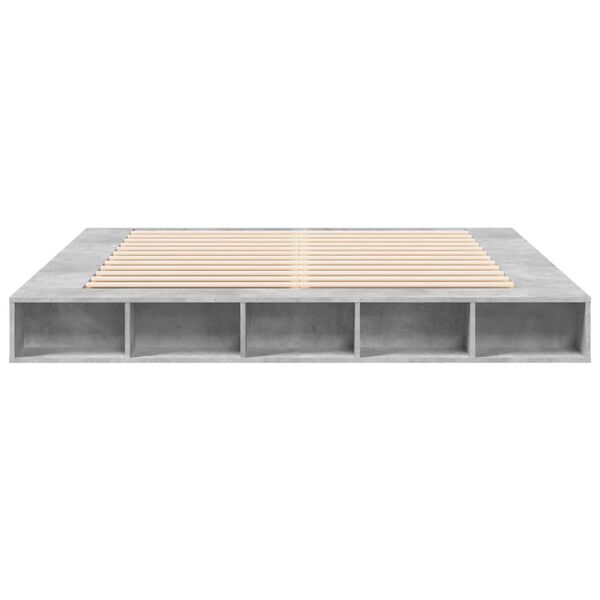 vidaXL Cadre de lit sans matelas gris b&eacute;ton 200x200 cm