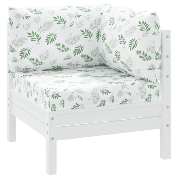 vidaXL Coussins de palette lot de 3 motif de feuilles tissu Oxford