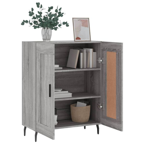 vidaXL Buffet sonoma gris 69,5x34x90 cm bois d'ing&eacute;nierie