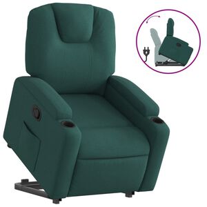 vidaXL Fauteuil inclinable vert fonc&eacute; tissu