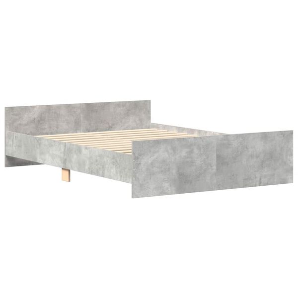 vidaXL Cadre de lit sans matelas gris béton 150x200 cm