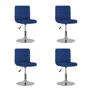 vidaXL Chaises pivotantes &agrave; manger lot de 4 bleu tissu