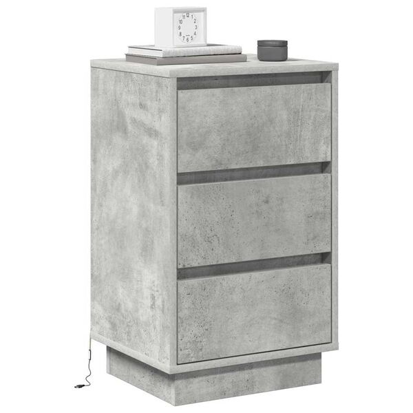 vidaXL Cabinet de chevet avec tiroir Gris b&eacute;ton 39 x 34,5 x 65 cm