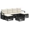 vidaXL Ensemble de canap&eacute; de jardin 7 pcs Noir polyrotin