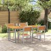 vidaXL Ensemble de salle à manger pour jardin 5 pcs Gris et marron