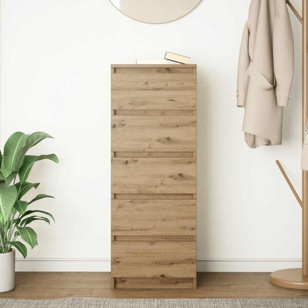 vidaXL Buffet et tiroirs chêne artisanal 37,5x35x99 cm bois ingénierie