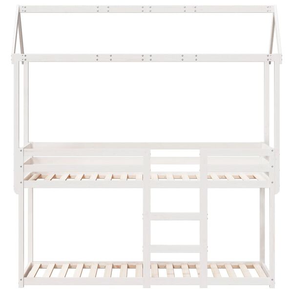 vidaXL Lit superposé sans matelas blanc 80x200 cm bois de pin massif