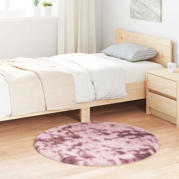 vidaXL Tapis Shaggy à poils longs NAVARRA rose poudré 100x100 cm