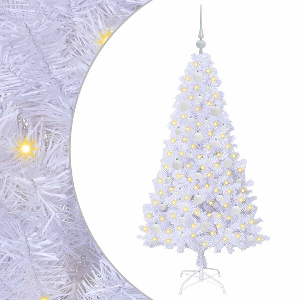 vidaXL Sapin de No&euml;l artificiel avec 150 LED Blanc 150 cm PVC et Acier
