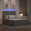vidaXL Lit avec rangement et LED avec LED Taupe 140 x 190 cm Polyester